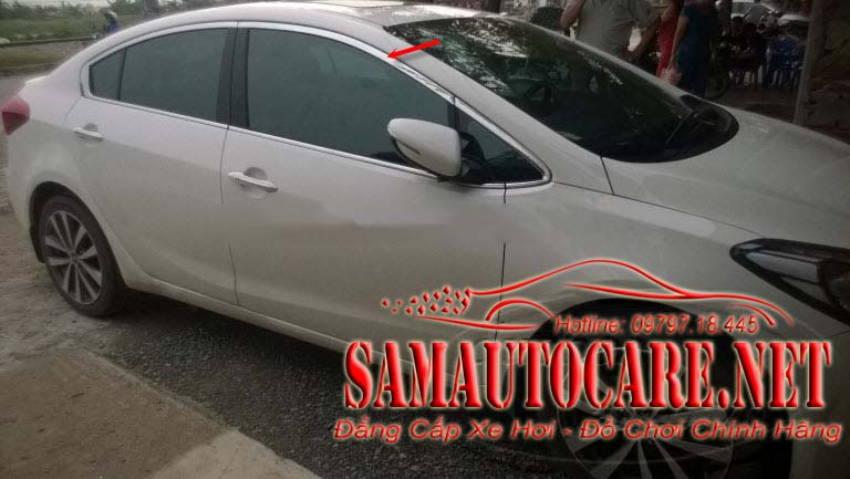 Viền Inox Cong Kính Ceraro 2016, Kia K3