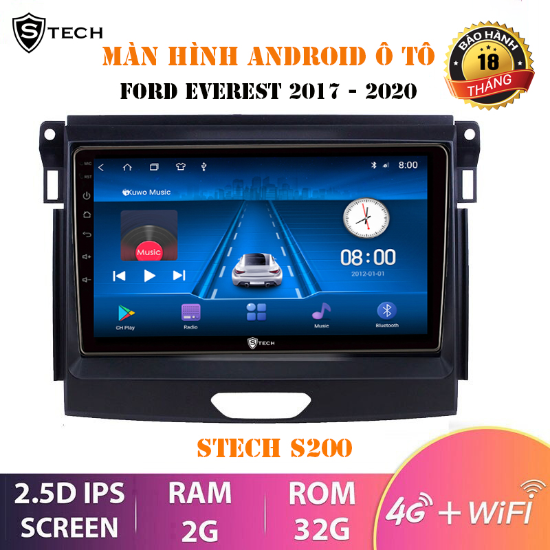Màn Hình Android Stech S200 Cho Ford Ranger Everest 2018-2020