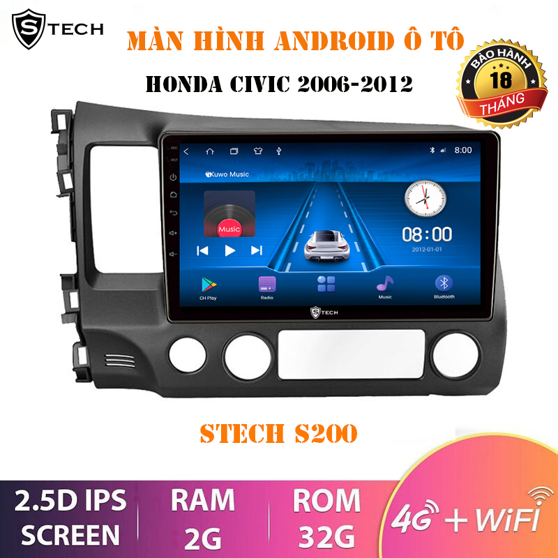 Màn Hình Android Stech S200 Cho Honda Civic 2006-2012