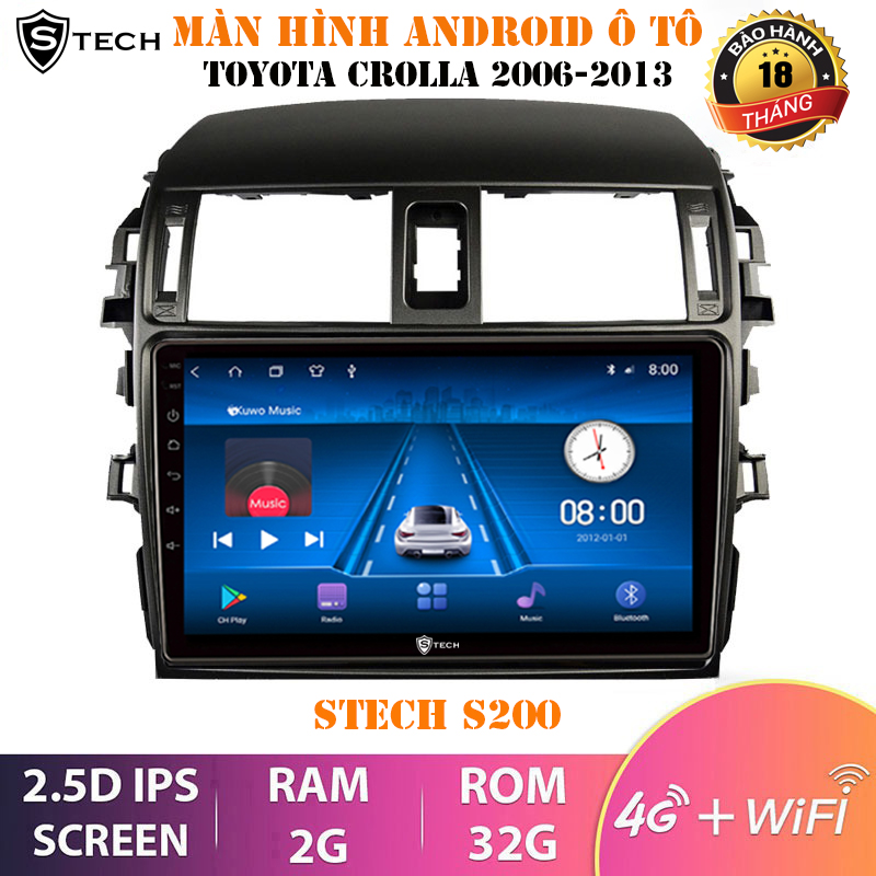 Màn Hình Android Stech S200 Theo Xe Toyota Altis 2008-2013