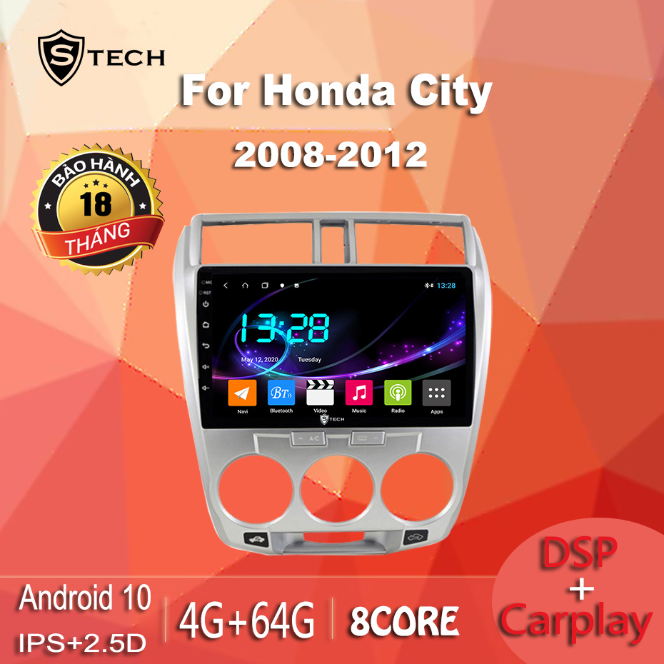 Màn Hình Android Stech S600 Xe Honda City 2012