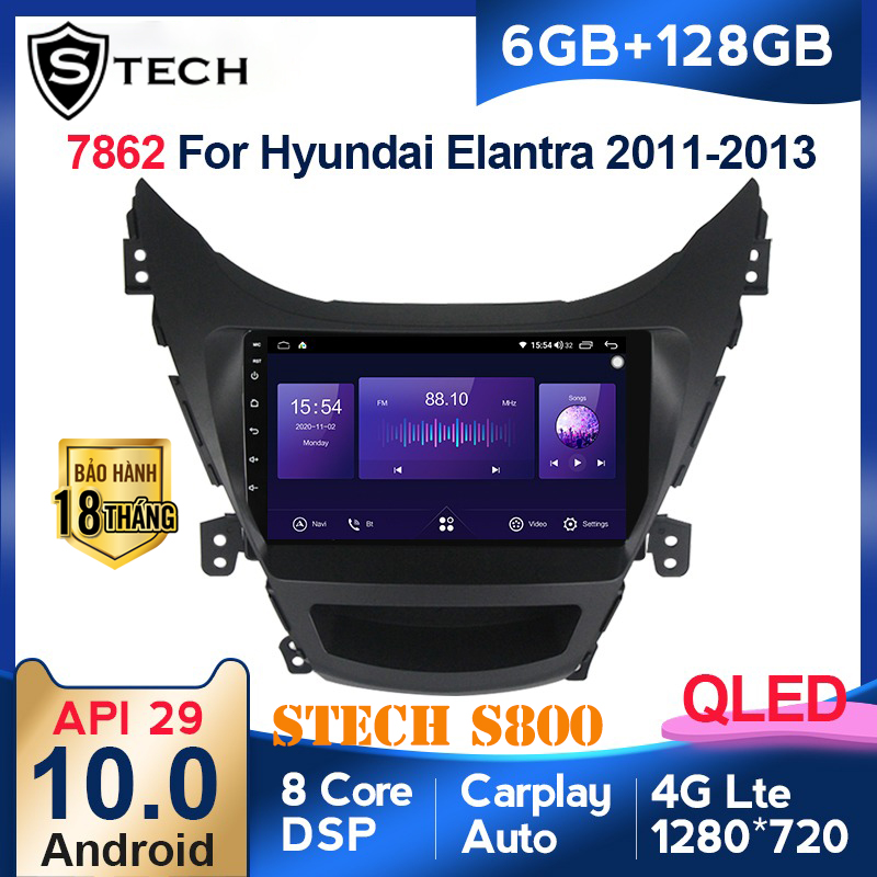 Màn Hình Android Stech S800 Xe Hyundai Elantra 2014
