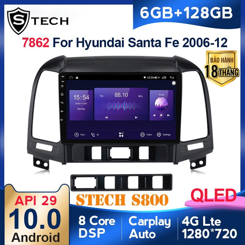 Màn Hình Android Stech S800 Xe Hyundai Santafe 2012