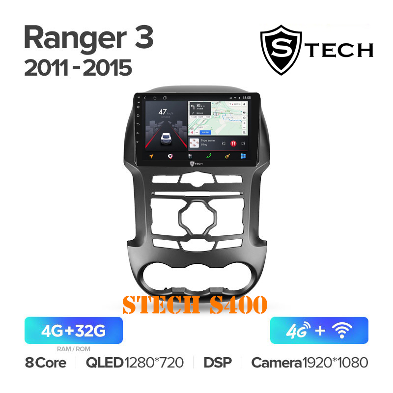 Màn Hình Android S400 Cho Xe Ford Ranger 2011 - 2015