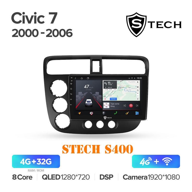 Màn Hình Android S400 Cho Xe Honda Civic 2000 - 2006