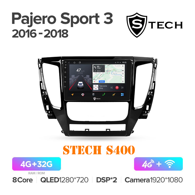 Màn Hình Android S400 Cho Xe Mitsubishi Pajero Sport 2016 - 2018