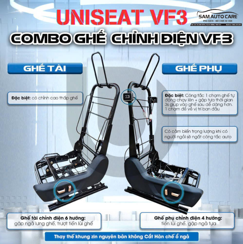 Ghế Chỉnh điện Cho Vinfast Vf3 
