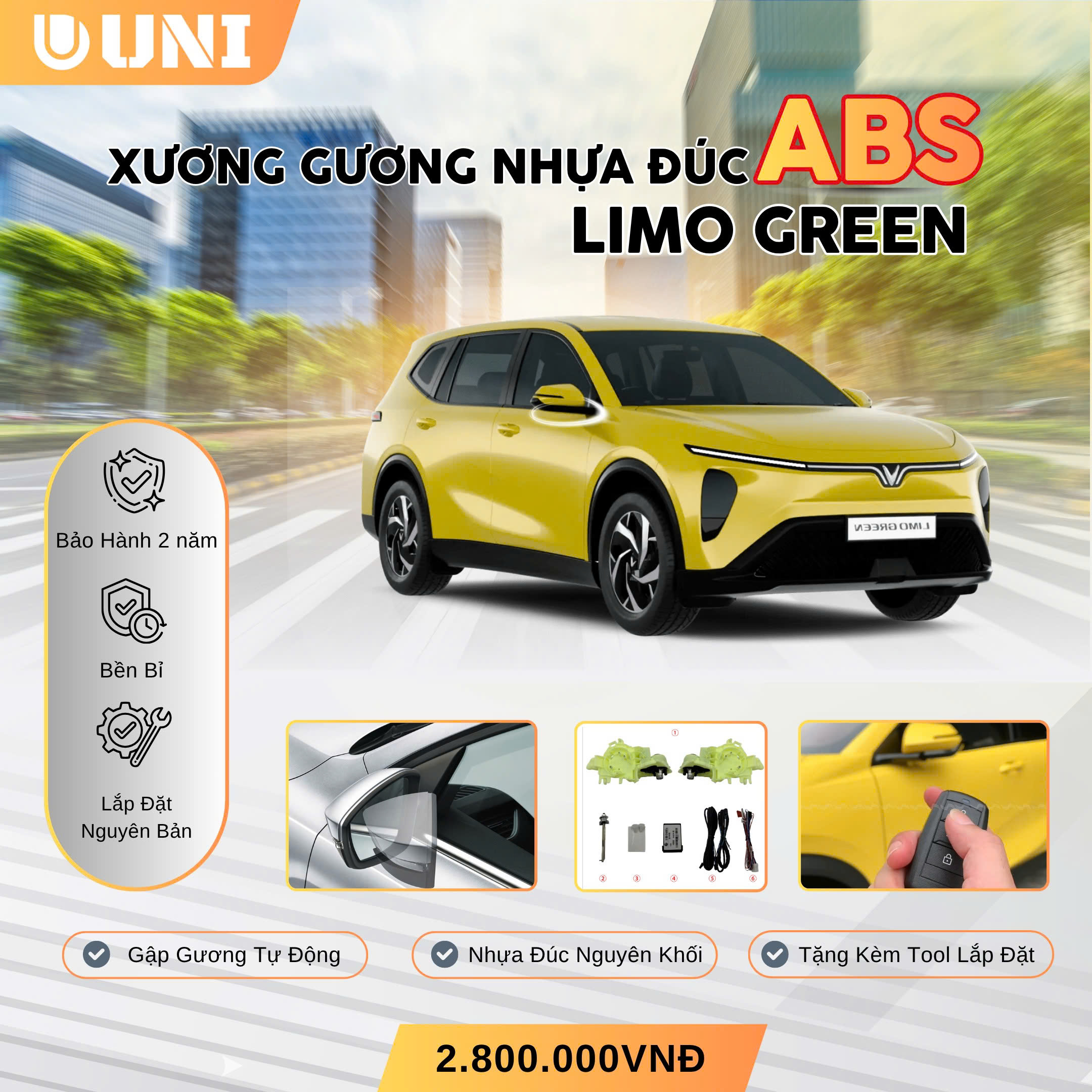 Gương Gập điện Cho Vinfast Limo Green 